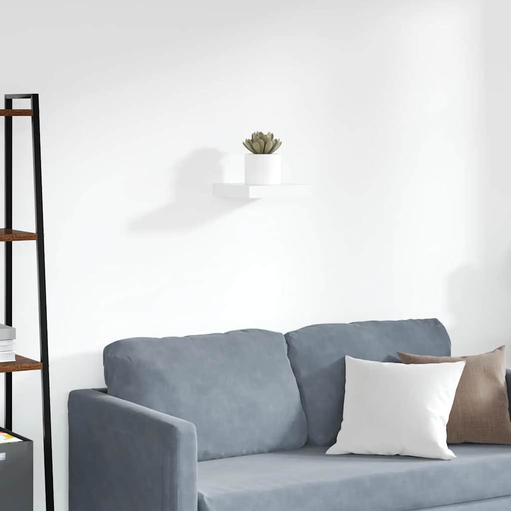 vidaXL Wall Shelf White Honeycomb MDF, metal 9.1x9.3x1.5 in