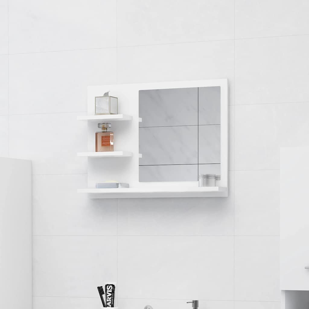 Bathroom Mirror White 23.6"x4.1"x17.7" Engineered Wood