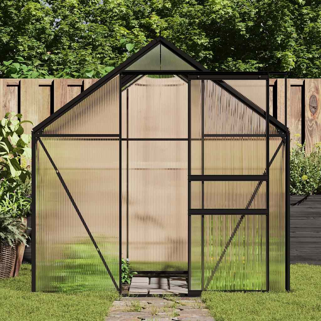 Greenhouse with Base Frame Anthracite Aluminum 51.1 ft²