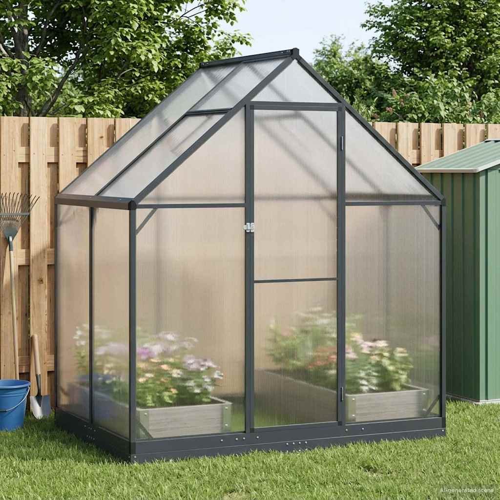 Garden Greenhouse with Door Anthracite 72.24 x 48.43 x 81.50 in