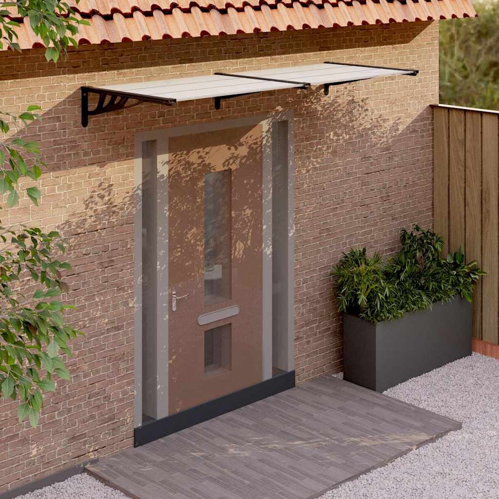 Door Canopy Black and transparent Polycarbonate, ABS, Aluminum