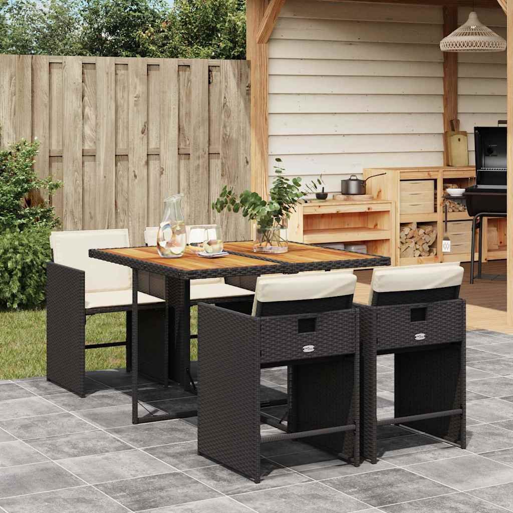 Garden Dining Set | Black, Brown, Cream White
