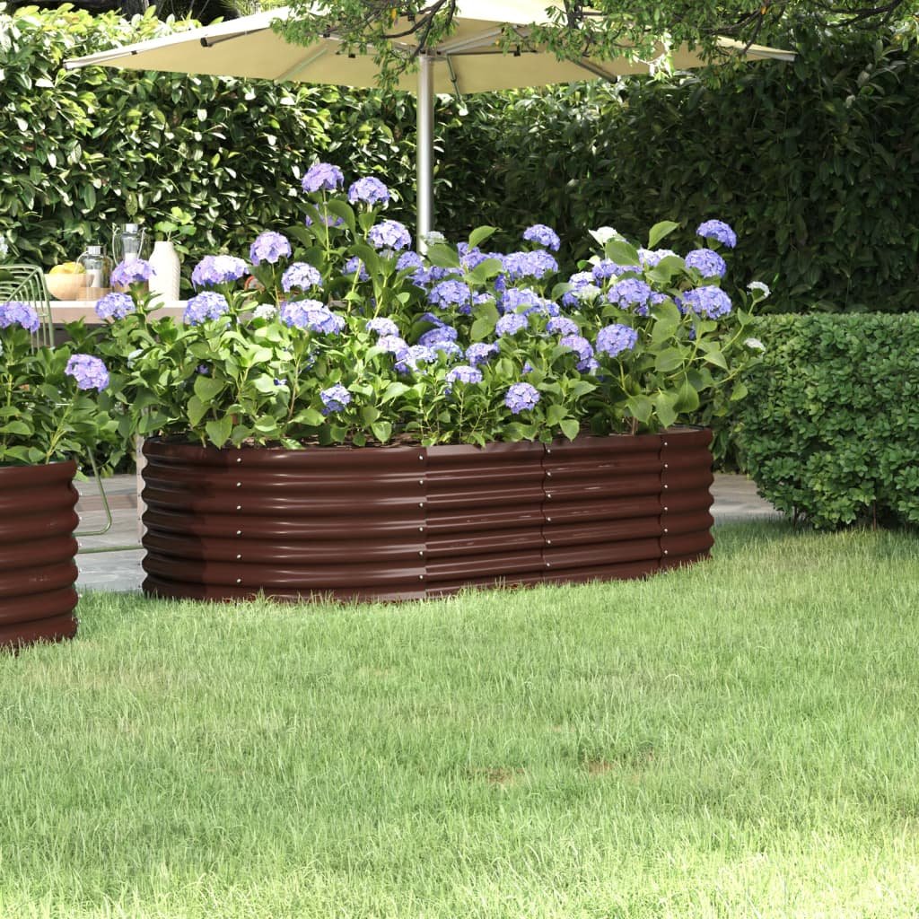 Patio Raised Bed Galvanized Steel 152x80 x 14.2 " Brown